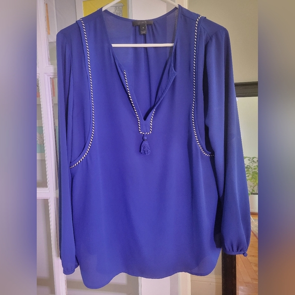 J. Crew Tops - Blue Tunic with Tassel Detail